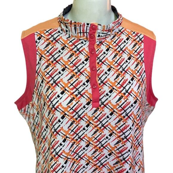 Sport Haley Activewear Abstract Lines Sleeveless Mock Necklines Dress Sz XL - Picture 3 of 9